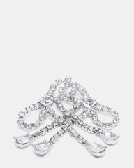 RHINESTONE BOW EARRINGS SILVER