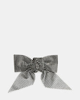 RHINESTONE MESH HAIR BOW BLACK/SILVER
