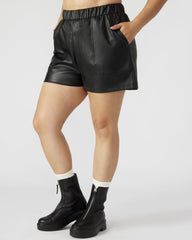 FAUX THE RECORD SHORT BLACK