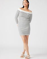 NOA SWEATER DRESS WHITE/BLACK