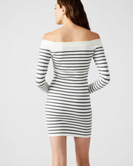 NOA SWEATER DRESS WHITE/BLACK