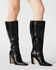 LIZETTE BLACK LEATHER WIDE CALF - SM REBOOTED