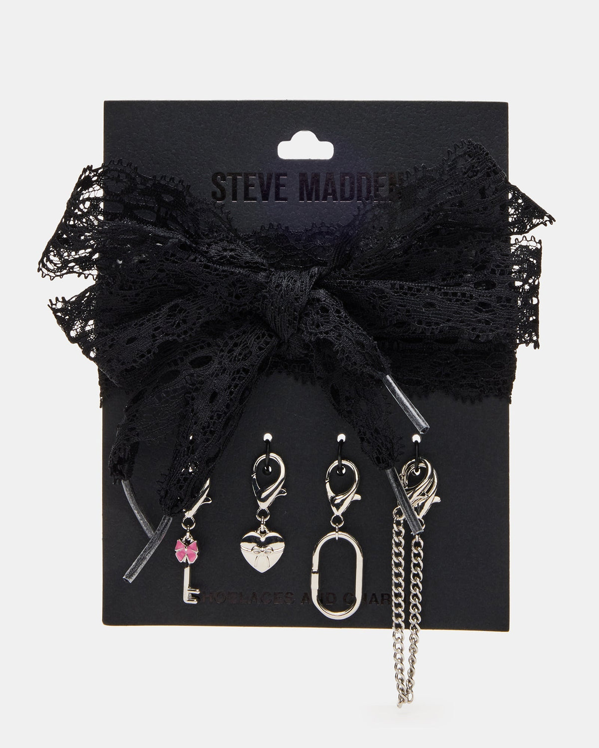 SHOE LACES AND CHARMS LACE BLACK