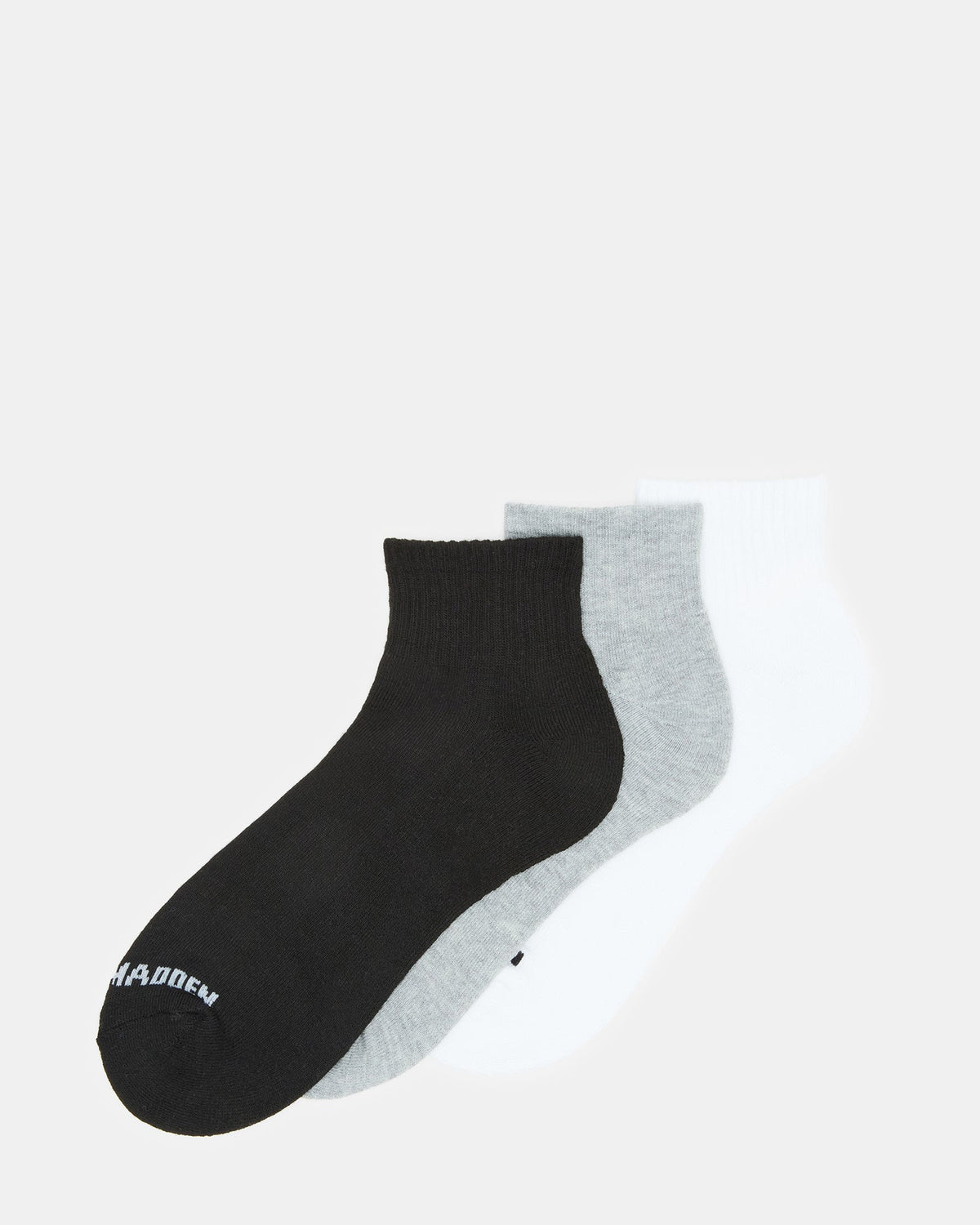 SPORT CUSHION QUARTER SOCKS BLACK/WHITE
