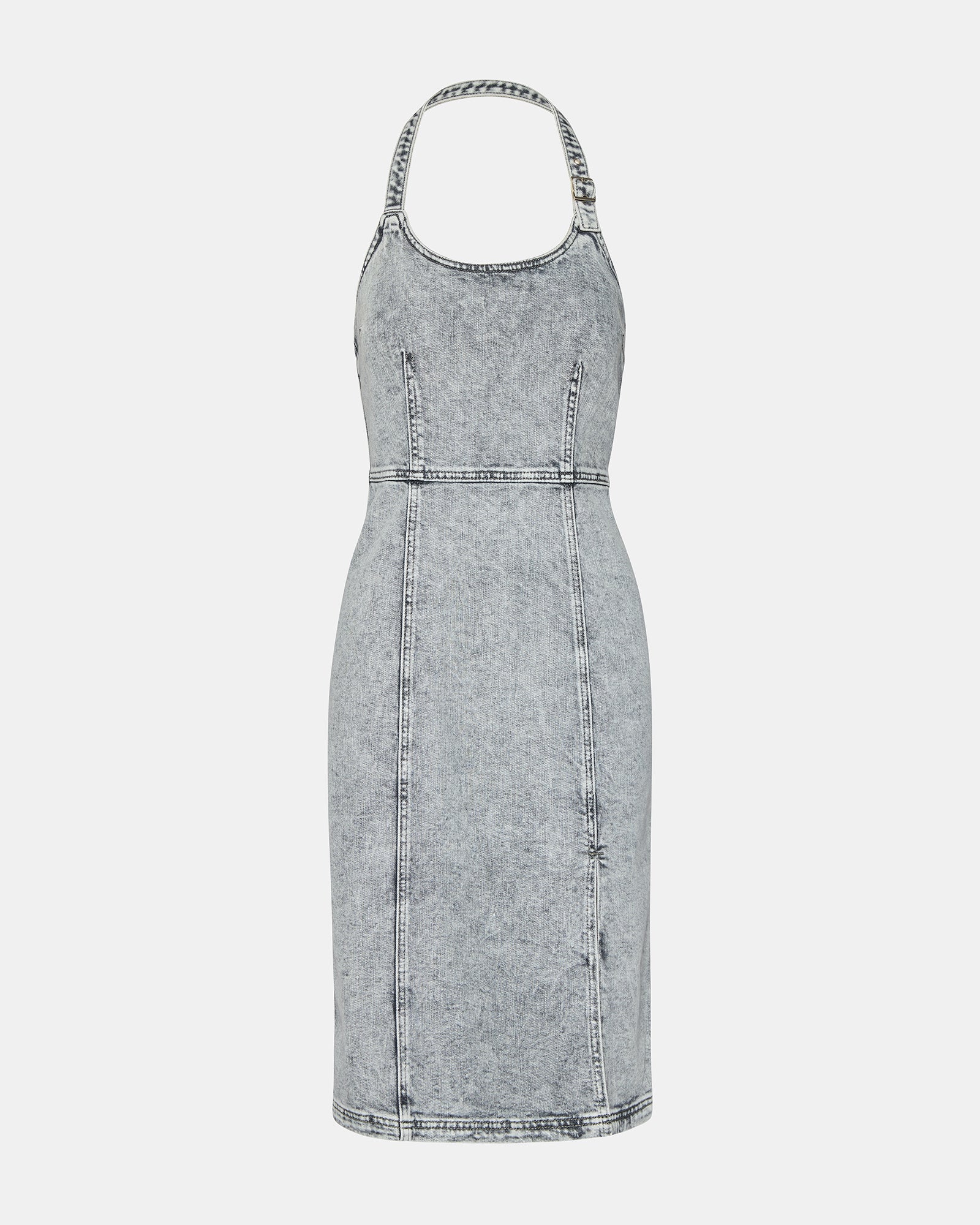 GIA DENIM DRESS LIGHT GREY