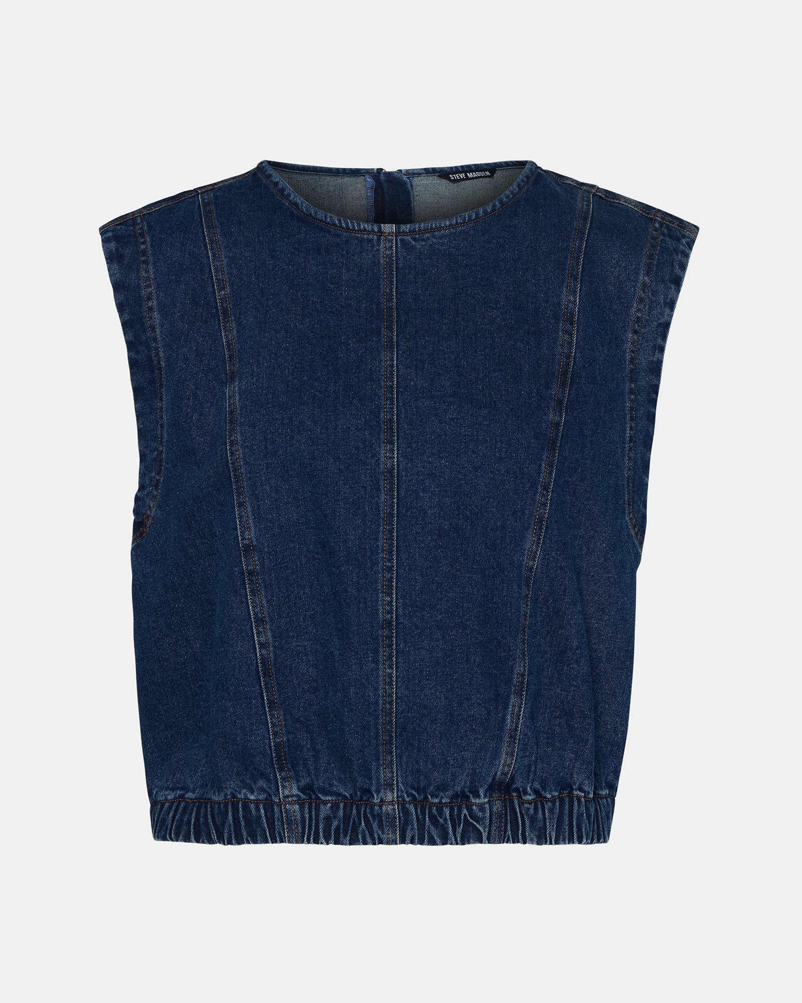 LEILA DENIM TOP DARK BLUE