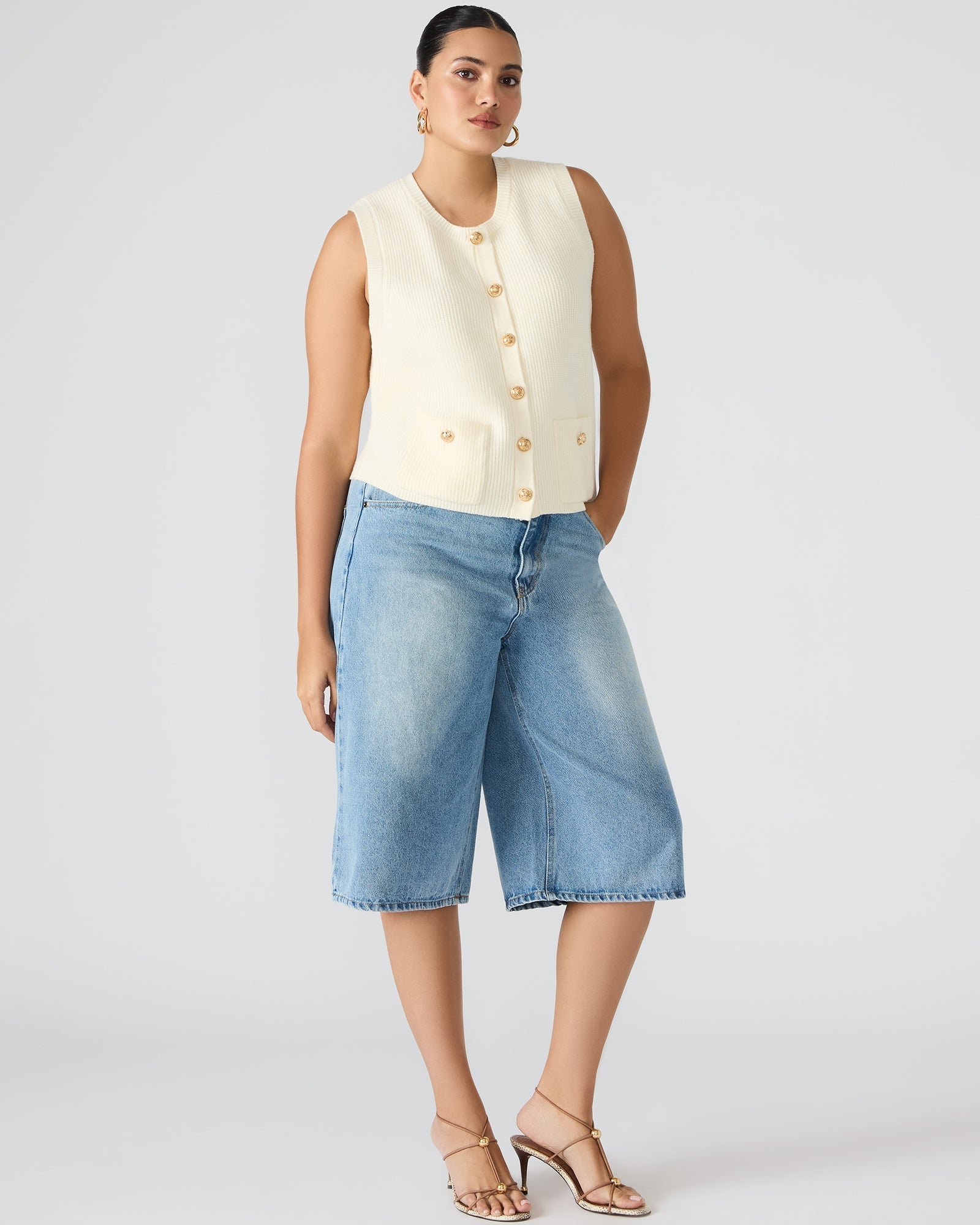 ALIYA SWEATER VEST CREAM