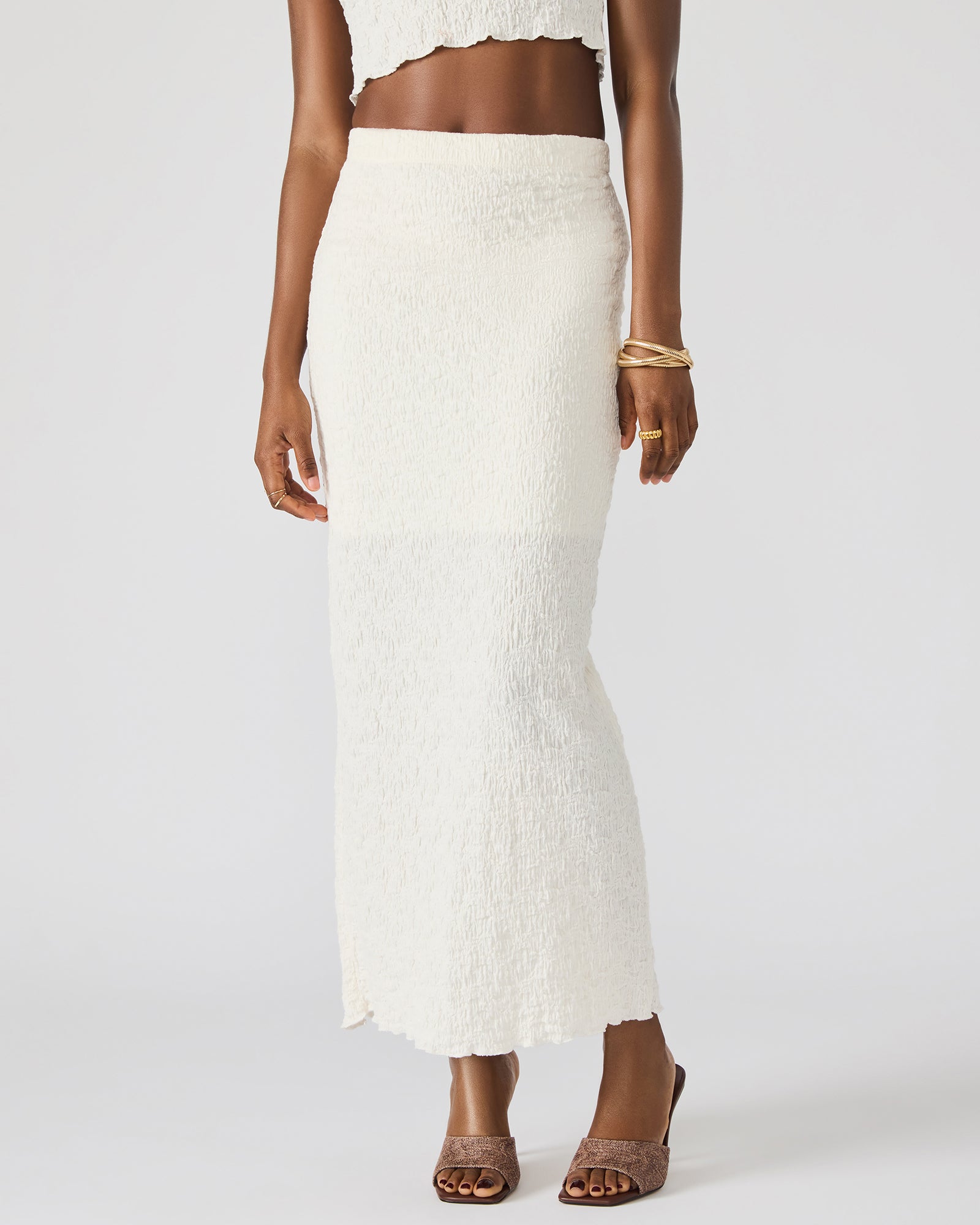 SEASIDE MAXI SKIRT SET CREAM