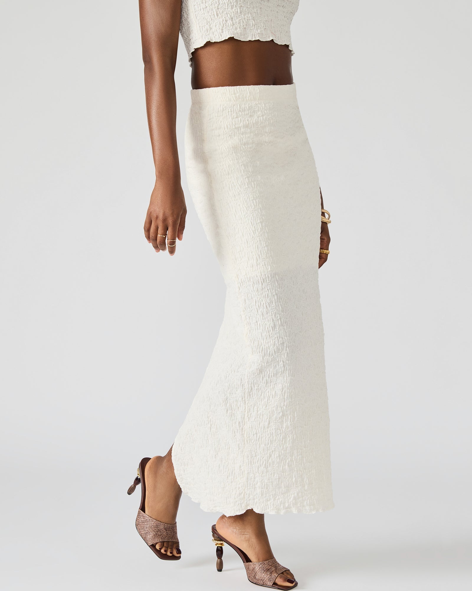SEASIDE MAXI SKIRT SET CREAM