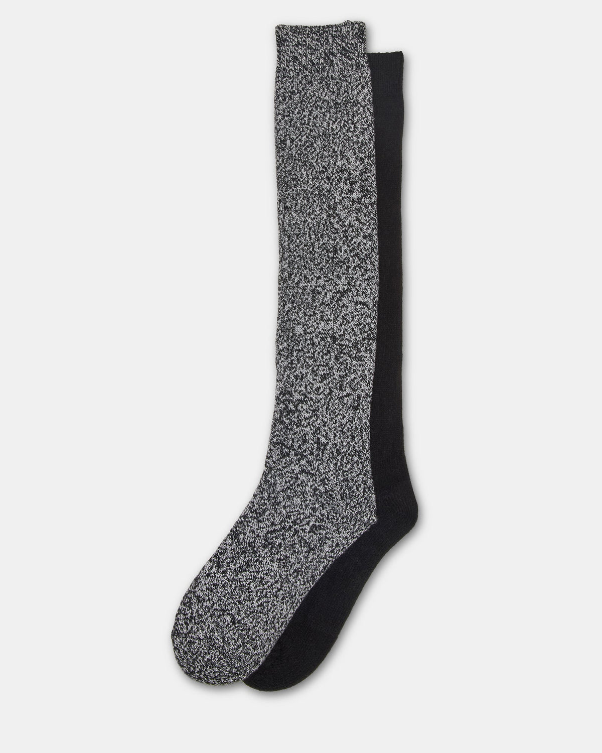 FALL 2 PACK MARLED KNEE HIGH SOCKS BLACK