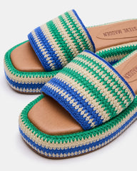 BEACHY WOVEN GREEN MULTI