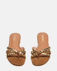 CALISSI TAUPE SUEDE RHINESTONES