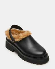 ERBA FAUX FUR BLACK LEATHER