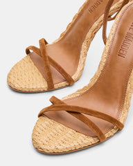 JYPSEY CHESTNUT SUEDE RAFFIA